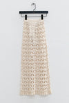 SWAYING 25 Fall/Winter Collection: Crochet-detail wrap-style silk-blend maxi dress SW-SW25AW3B01C1S2-BAI White